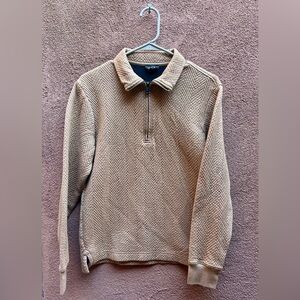 Express Men's Tan Quarter-Zip Sweater